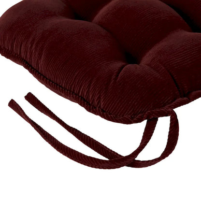 Ensemble de coussins géants réversibles en velours côtelé, couleur vin, 2 pièces