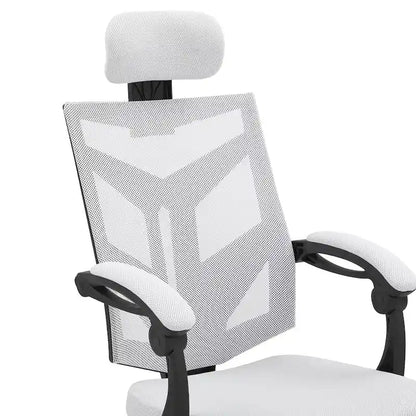 Chaise de bureau ergonomique réglable avec appui-tête, chaise de bureau ergonomique à dossier haut en maille avec soutien lombaire et roulettes