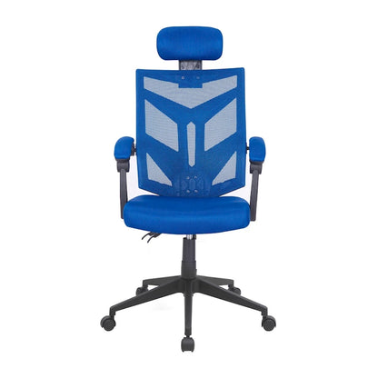 Chaise de bureau ergonomique réglable avec appui-tête, chaise de bureau ergonomique à dossier haut en maille avec soutien lombaire et roulettes