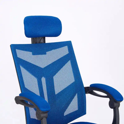 Chaise de bureau ergonomique réglable avec appui-tête, chaise de bureau ergonomique à dossier haut en maille avec soutien lombaire et roulettes