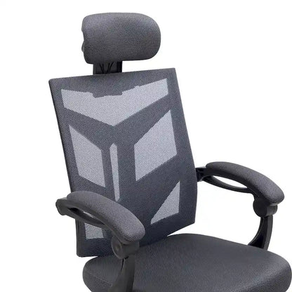 Chaise de bureau ergonomique réglable avec appui-tête, chaise de bureau ergonomique à dossier haut en maille avec soutien lombaire et roulettes