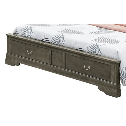 Lit Louis Philippe King avec rangement et panneaux de bois