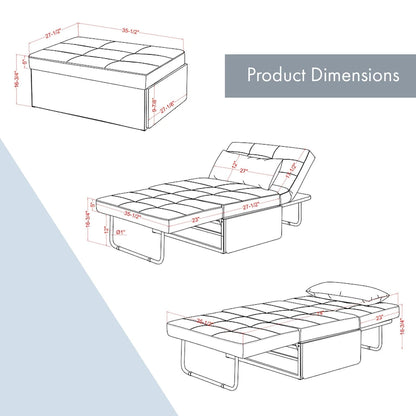 Pouf-futon convertible Hattie de Furniture of America