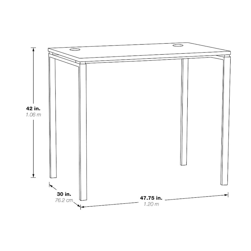 Bureau de 42 pouces de haut, noir ou blanc
