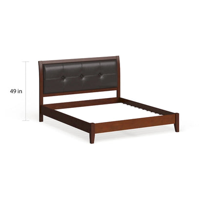 Lit plateforme en similicuir cerisier Malt Transitional de Furniture of America