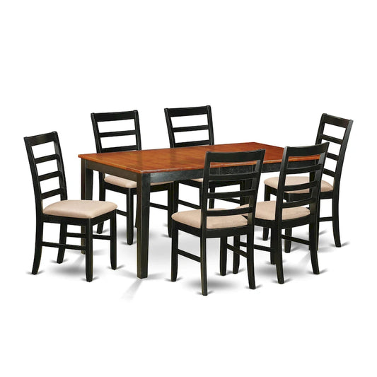 L'ensemble de table East West Furniture comprend une table à manger rectangulaire à rallonge papillon et des chaises de salle à manger (différents types d'assise disponibles).