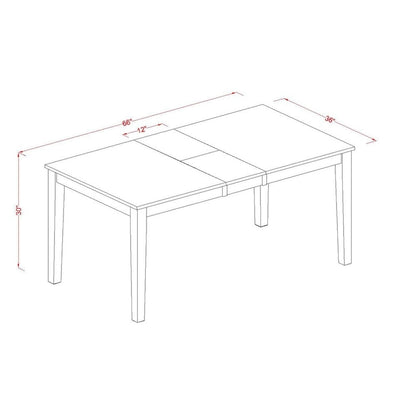 L'ensemble de table East West Furniture comprend une table à manger rectangulaire à rallonge papillon et des chaises de salle à manger (différents types d'assise disponibles).