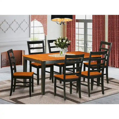 L'ensemble de table East West Furniture comprend une table à manger rectangulaire à rallonge papillon et des chaises de salle à manger (différents types d'assise disponibles).