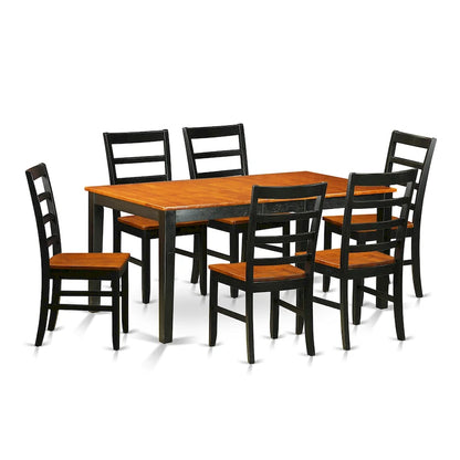 L'ensemble de table East West Furniture comprend une table à manger rectangulaire à rallonge papillon et des chaises de salle à manger (différents types d'assise disponibles).