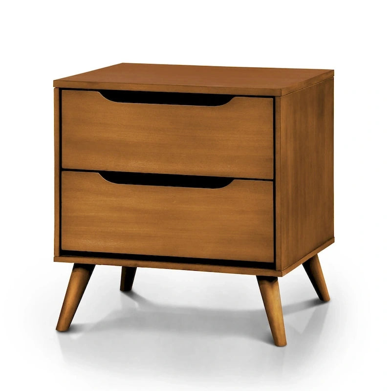 Ensemble de chambre à coucher 3 pièces en chêne massif de style moderne du milieu du siècle Fopp, par Furniture of America