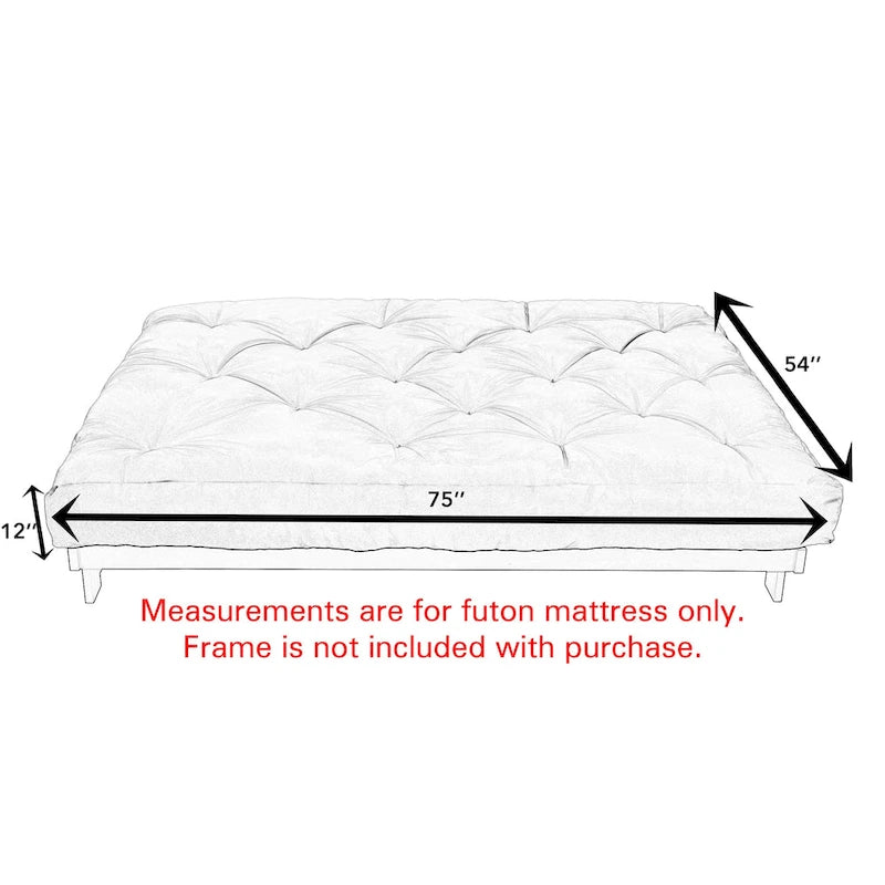 Matelas futon TruPedic Full Granite Grey 12 pouces