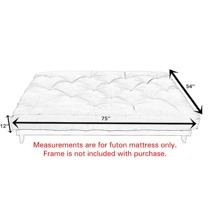 Matelas futon TruPedic Full Granite Grey 12 pouces