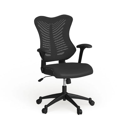 Fauteuil de bureau ergonomique pivotant à dossier haut design avec accoudoirs réglables