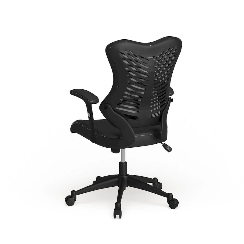 Fauteuil de bureau ergonomique pivotant à dossier haut design avec accoudoirs réglables