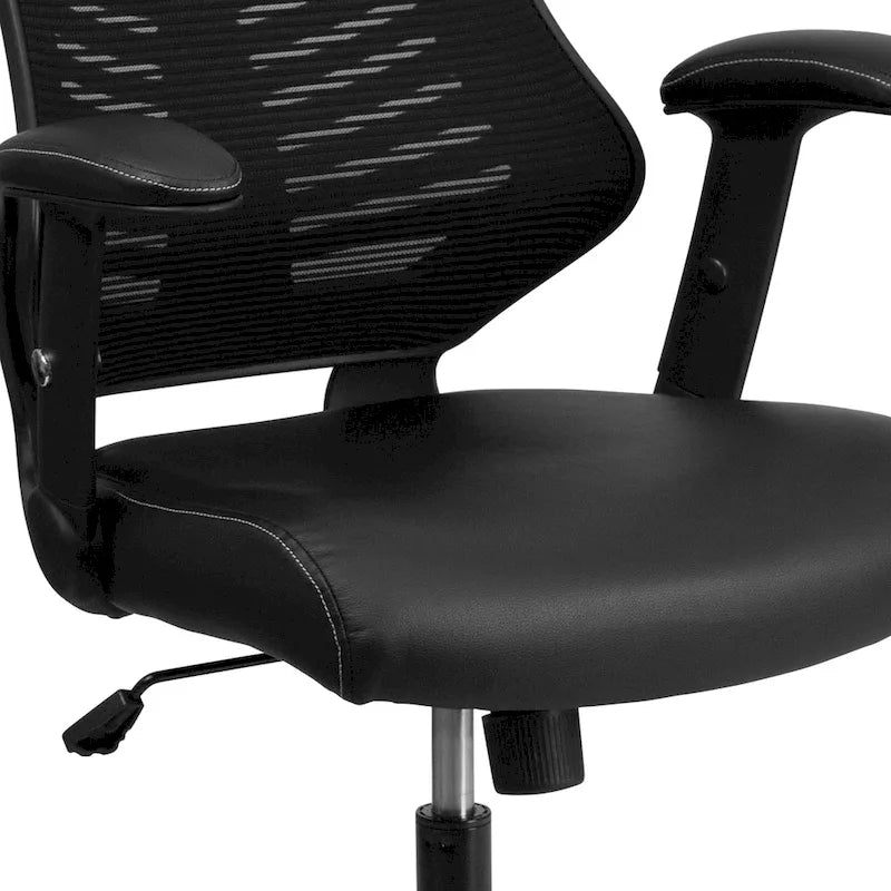 Fauteuil de bureau ergonomique pivotant à dossier haut design avec accoudoirs réglables