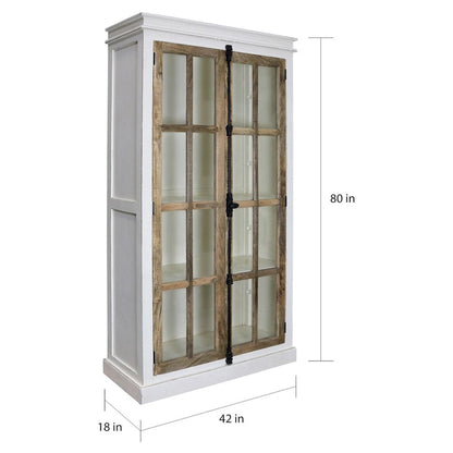 Vitrine en bois de manguier massif et verre trempé transparent The Gray Barn Upper Glen
