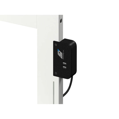 Lit plateforme Metro avec pied de lit et 2 tiroirs, blanc