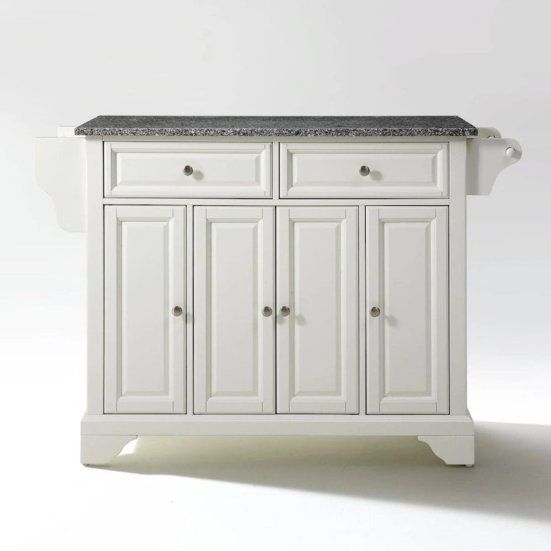 Îlot de cuisine Crosley LaFayette avec plateau en granit massif blanc - 45,7 cm (P) x 131 cm (L) x 91,4 cm (H)