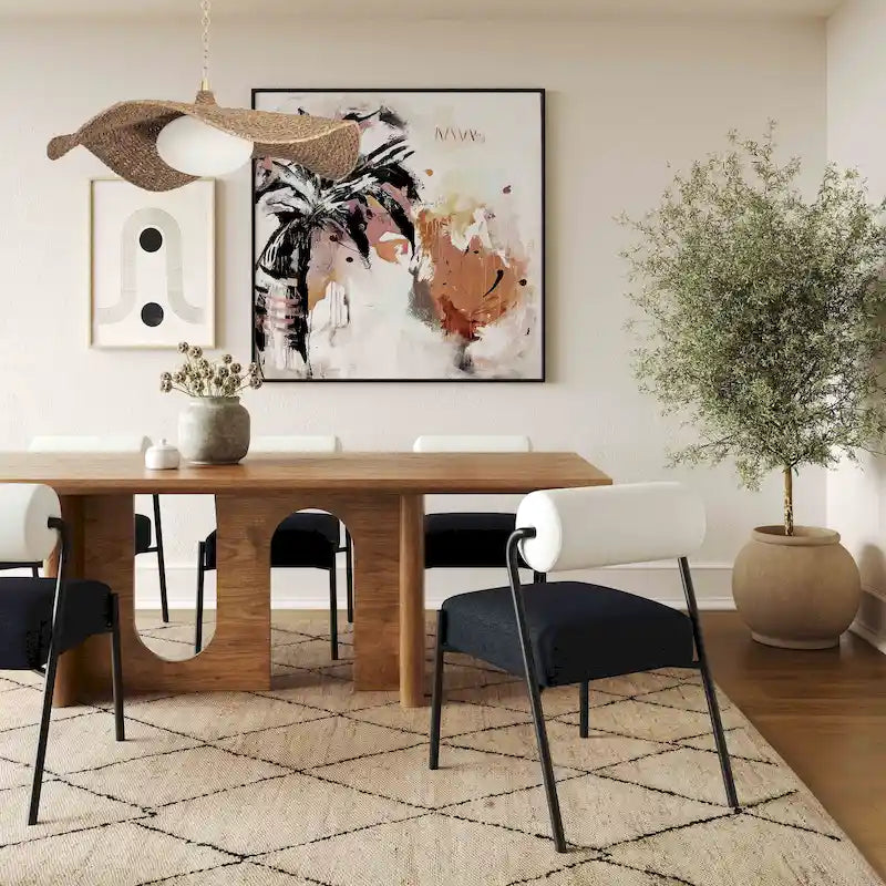 Table de salle à manger rectangulaire Satra en noyer - 92 po L x 39,3 po P x 30 po H