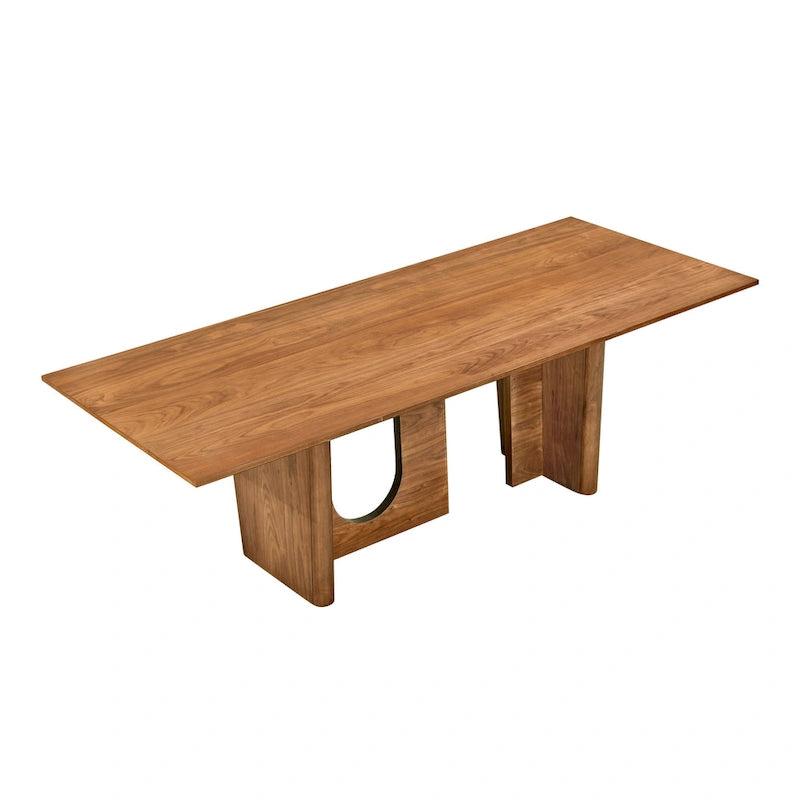 Table de salle à manger rectangulaire Satra en noyer - 92 po L x 39,3 po P x 30 po H