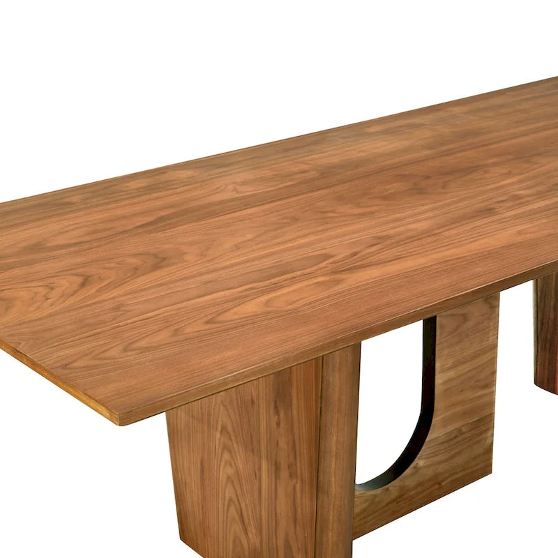 Table de salle à manger rectangulaire Satra en noyer - 92 po L x 39,3 po P x 30 po H