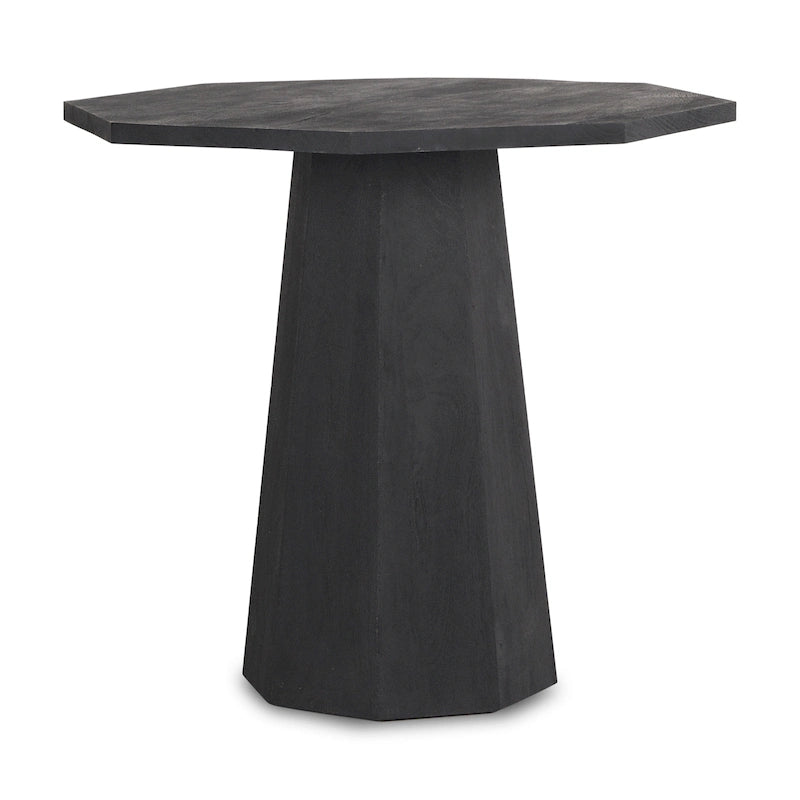 Table d'entrée hexagonale Maxine en bois massif brun foncé