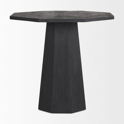 Table d'entrée hexagonale Maxine en bois massif brun foncé