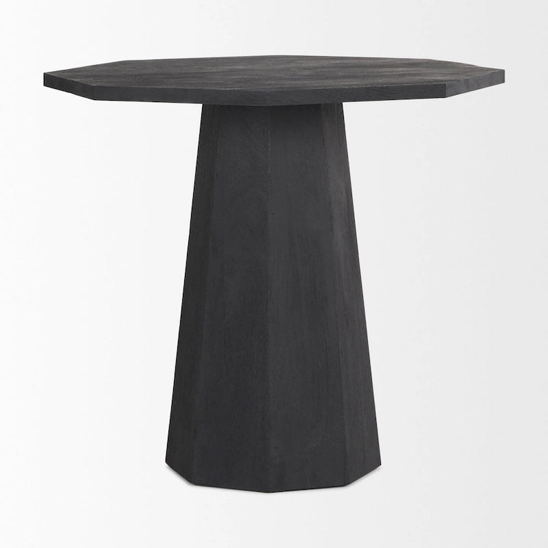 Table d'entrée hexagonale Maxine en bois massif brun foncé