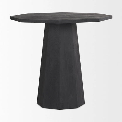 Table d'entrée hexagonale Maxine en bois massif brun foncé