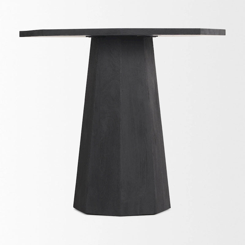 Table d'entrée hexagonale Maxine en bois massif brun foncé