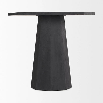 Table d'entrée hexagonale Maxine en bois massif brun foncé