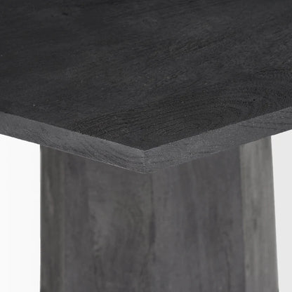 Table d'entrée hexagonale Maxine en bois massif brun foncé