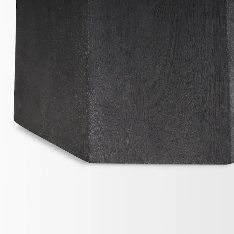 Table d'entrée hexagonale Maxine en bois massif brun foncé