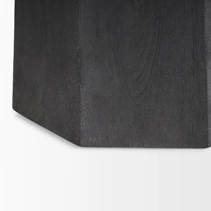 Table d'entrée hexagonale Maxine en bois massif brun foncé