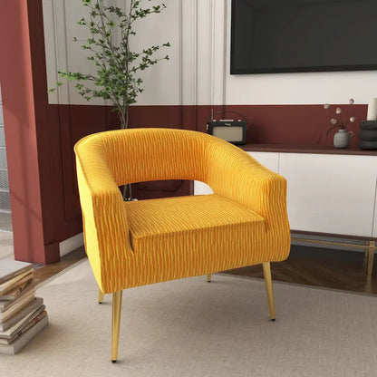 Fauteuil d'appoint contemporain à volants rembourrés