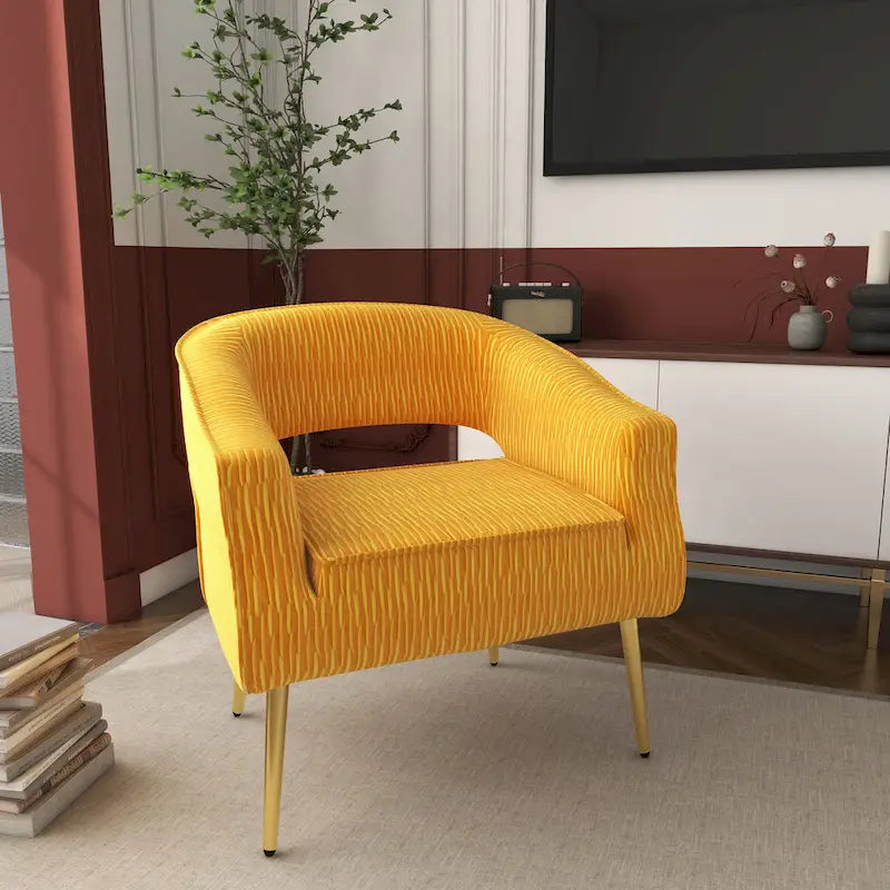 Fauteuil d'appoint contemporain à volants rembourrés