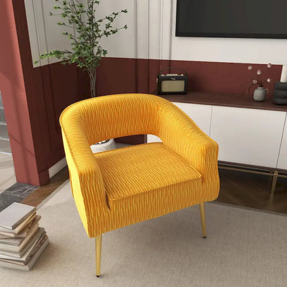 Fauteuil d'appoint contemporain à volants rembourrés