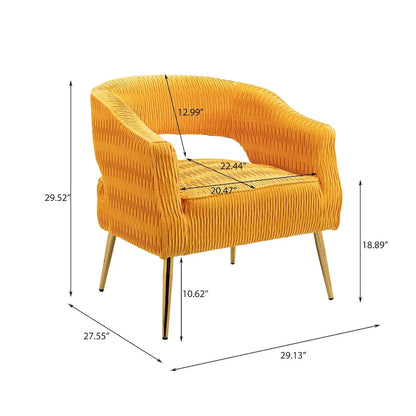 Fauteuil d'appoint contemporain à volants rembourrés