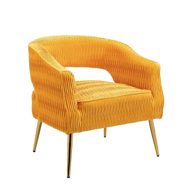 Fauteuil d'appoint contemporain à volants rembourrés