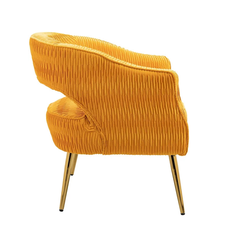 Fauteuil d'appoint contemporain à volants rembourrés