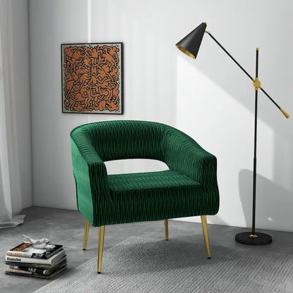 Fauteuil d'appoint contemporain à volants rembourrés