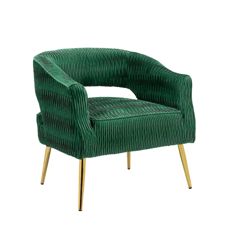 Fauteuil d'appoint contemporain à volants rembourrés