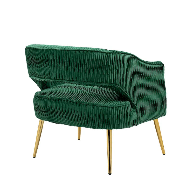 Fauteuil d'appoint contemporain à volants rembourrés