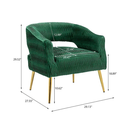 Fauteuil d'appoint contemporain à volants rembourrés