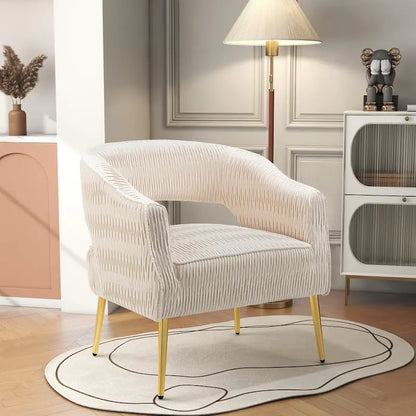 Fauteuil d'appoint contemporain à volants rembourrés