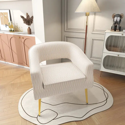 Fauteuil d'appoint contemporain à volants rembourrés