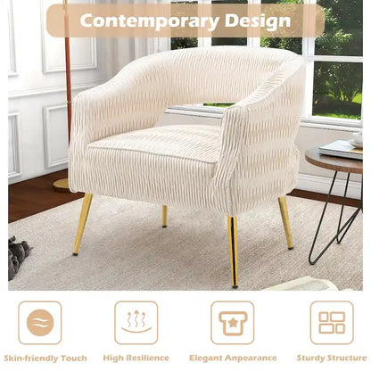 Fauteuil d'appoint contemporain à volants rembourrés