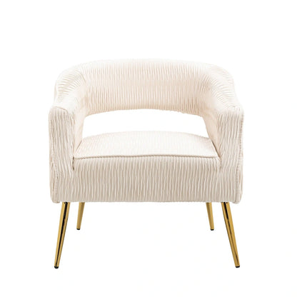 Fauteuil d'appoint contemporain à volants rembourrés