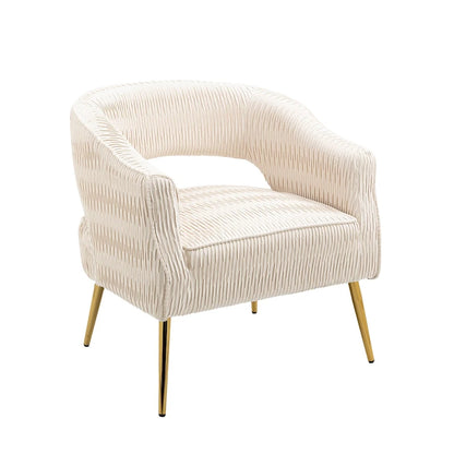 Fauteuil d'appoint contemporain à volants rembourrés