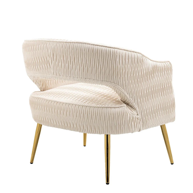 Fauteuil d'appoint contemporain à volants rembourrés